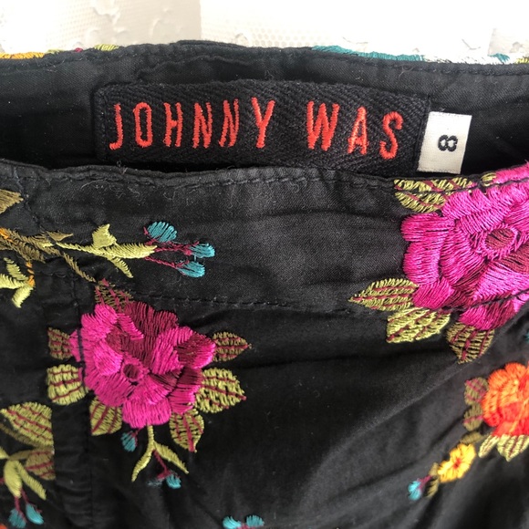 πHost PickπJOHNNY WAS * Black Flare Embroidered Skirt - Picture 1 of 7